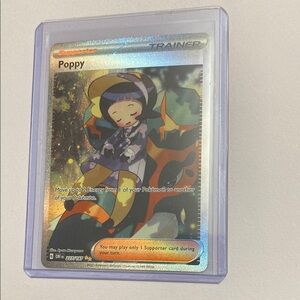 Pokemon Trainer Card - Poppy with Multicolor Holographic